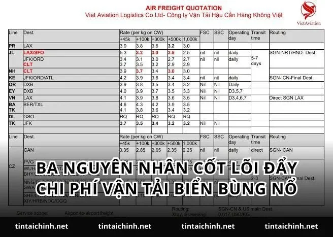Ba nguyên nhân cốt lõi đẩy chi phí vận tải biển bùng nổ