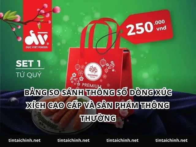 Bảng so sánh thông số dòng xúc xích cao cấp và sản phẩm thông thường